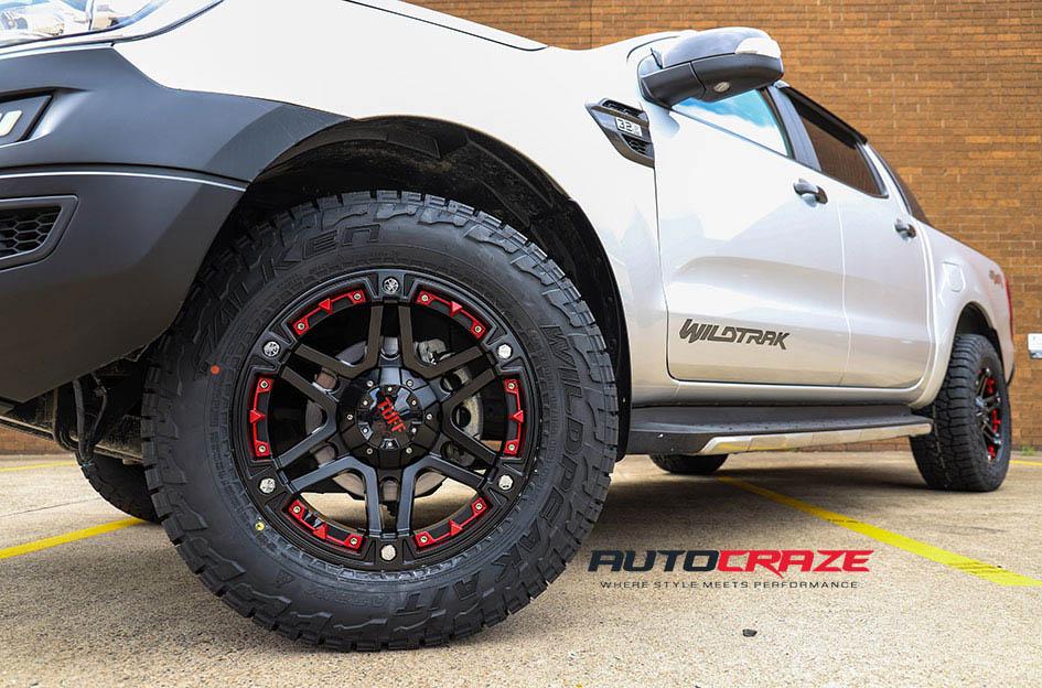 FORD-RANGER-T01-SATIN-BLACK-WITH-RED-INSERTS
